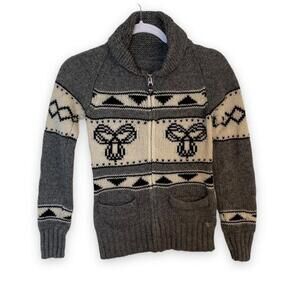 TNA - Lambswool Sea & Sky Cowichan Sweater - XS - China